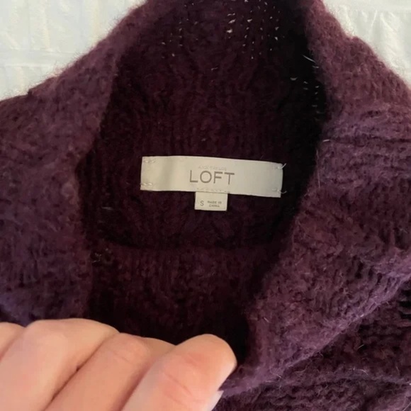 LOFT Dolman Mock Neck Wool Cotton Sweater - Picture 2 of 6